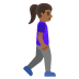 woman walking facing right, medium-dark skin tone